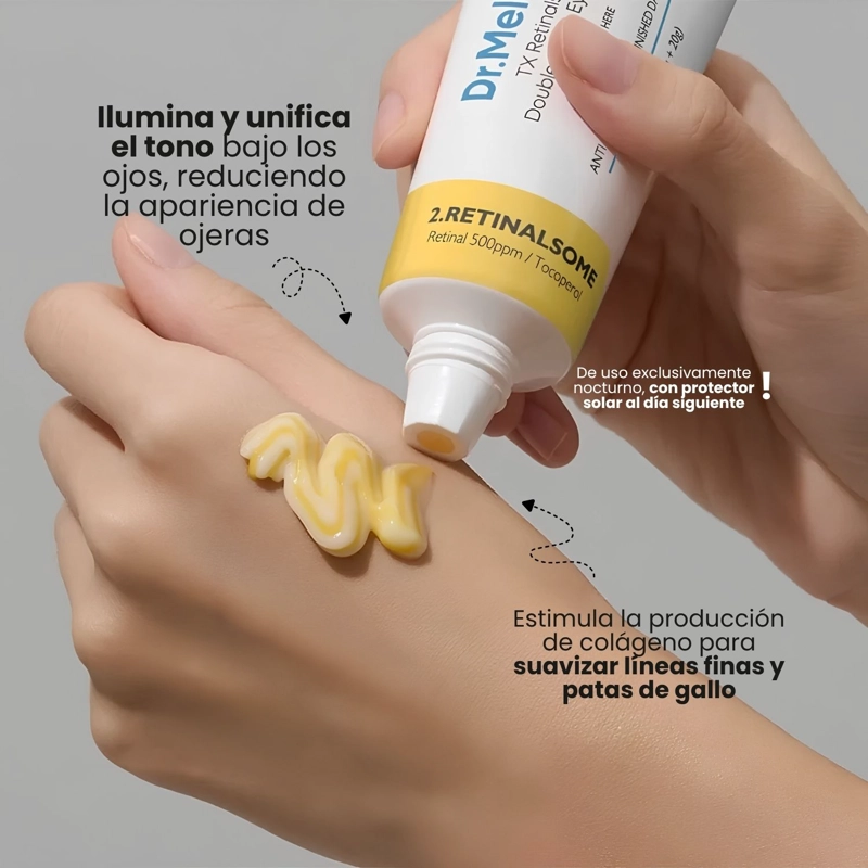 DOBLE CONTORNO DE OJOS ANTI ARRUGAS Y OJERAS CON RETINALSOME Y TXA DR.MELAXIN - 40G - 3