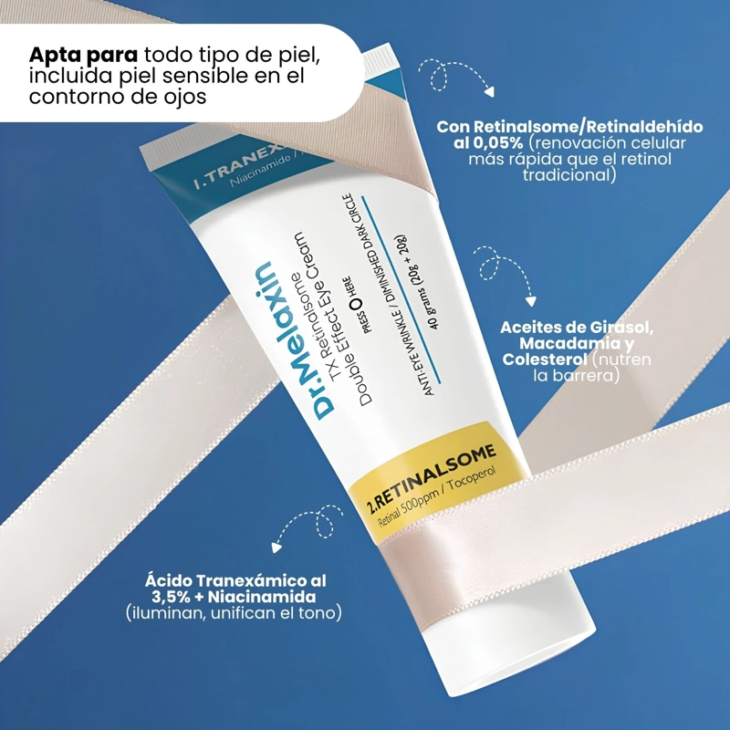 DOBLE CONTORNO DE OJOS ANTI ARRUGAS Y OJERAS CON RETINALSOME Y TXA DR.MELAXIN - 40G - 4