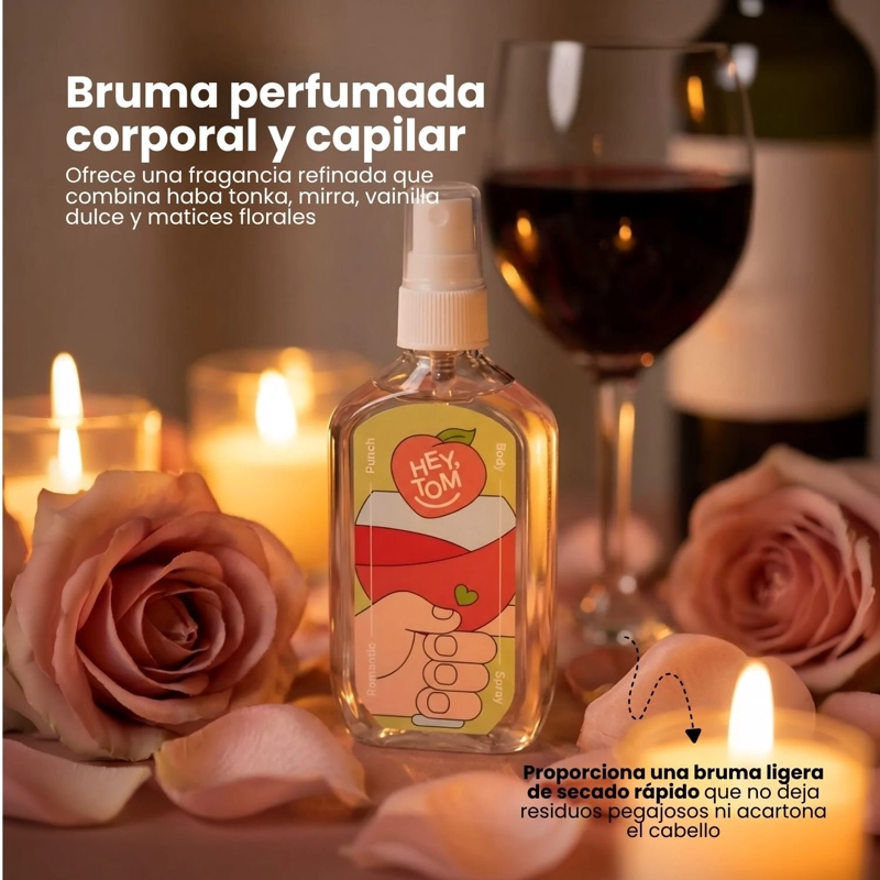BRUMA CORPORAL Y CAPILAR HEYTOM ROMANTIC PUNCH CON FRAGANCIA FLORAL FRUTAL 105ML - 2