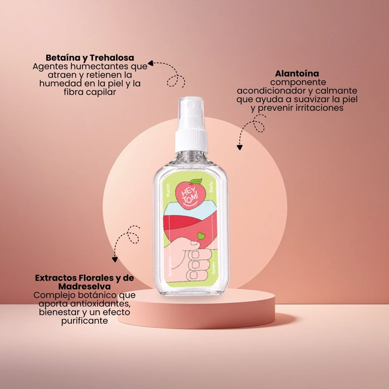 BRUMA CORPORAL Y CAPILAR HEYTOM ROMANTIC PUNCH CON FRAGANCIA FLORAL FRUTAL 105ML - 4