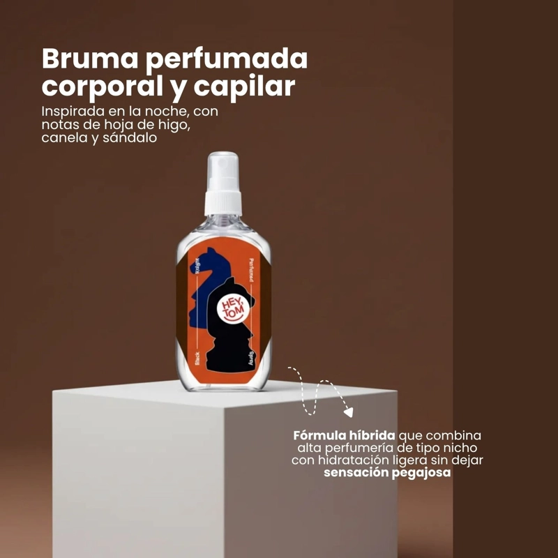 BRUMA CORPORAL Y CAPILAR HEYTOM BLACK KNIGHT CON FRAGANCIA ELEGANTE A HIGO 105ML - 2