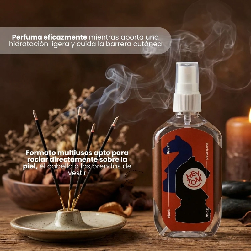 BRUMA CORPORAL Y CAPILAR HEYTOM BLACK KNIGHT CON FRAGANCIA ELEGANTE A HIGO 105ML - 3