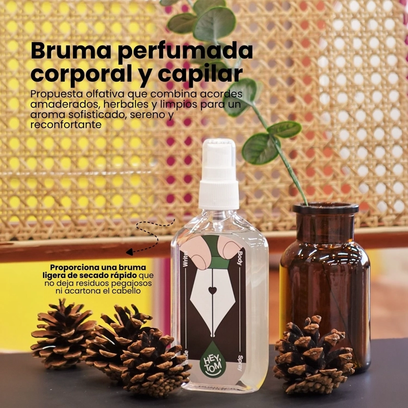BRUMA CORPORAL Y CAPILAR HEYTOM GENTLE WRITER CON FRAGANCIA AMADERADA Y HERBAL 105ML - 2