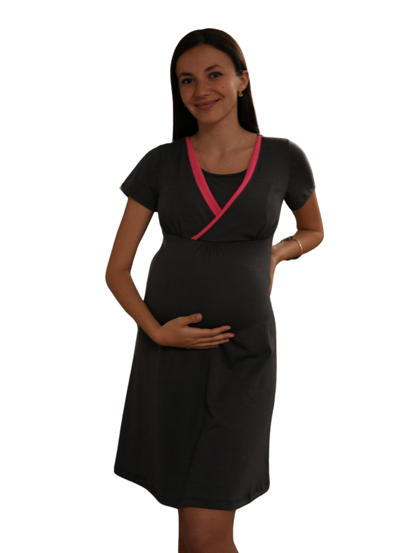 CAMISOLA MUJER MITIMA MATERNAL MATERNO Y LACTANCIA PLOMO FUCSIA - 2