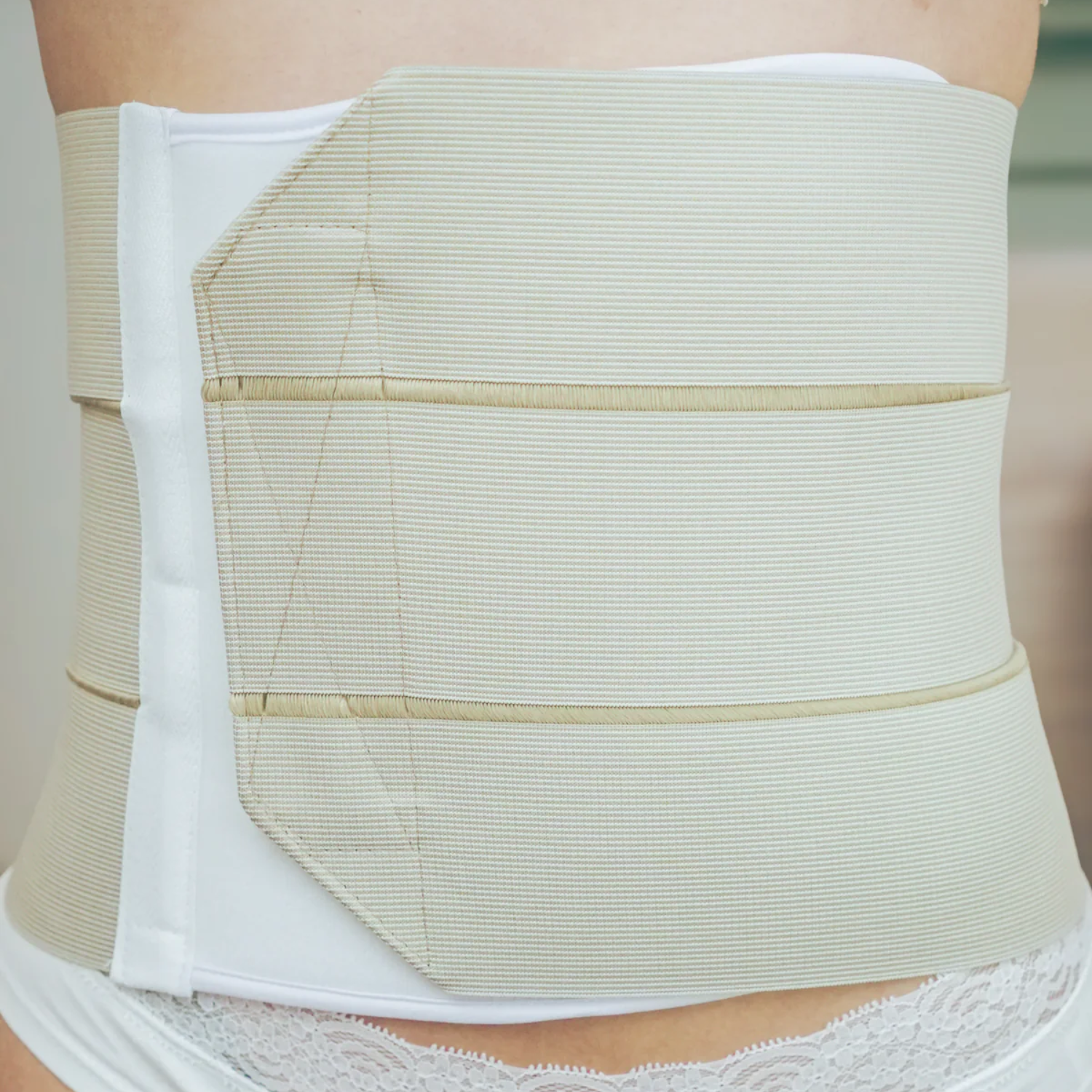 FAJA POST PARTO 3 BANDAS BEIGE S - 4