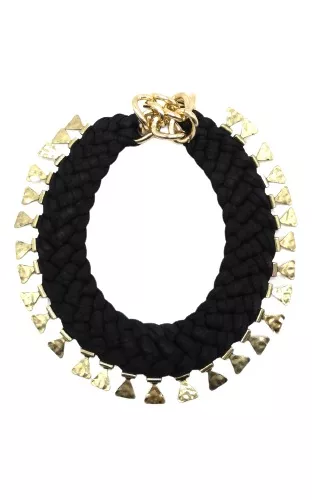 MARIA LA BIYUX COLLAR NEGRO TRIANGULAR DORADO - 1