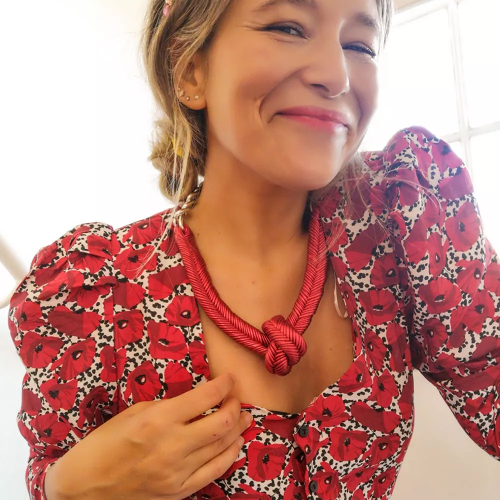 MARIA LA BIYUX COLLAR NUDO ROJO - 2