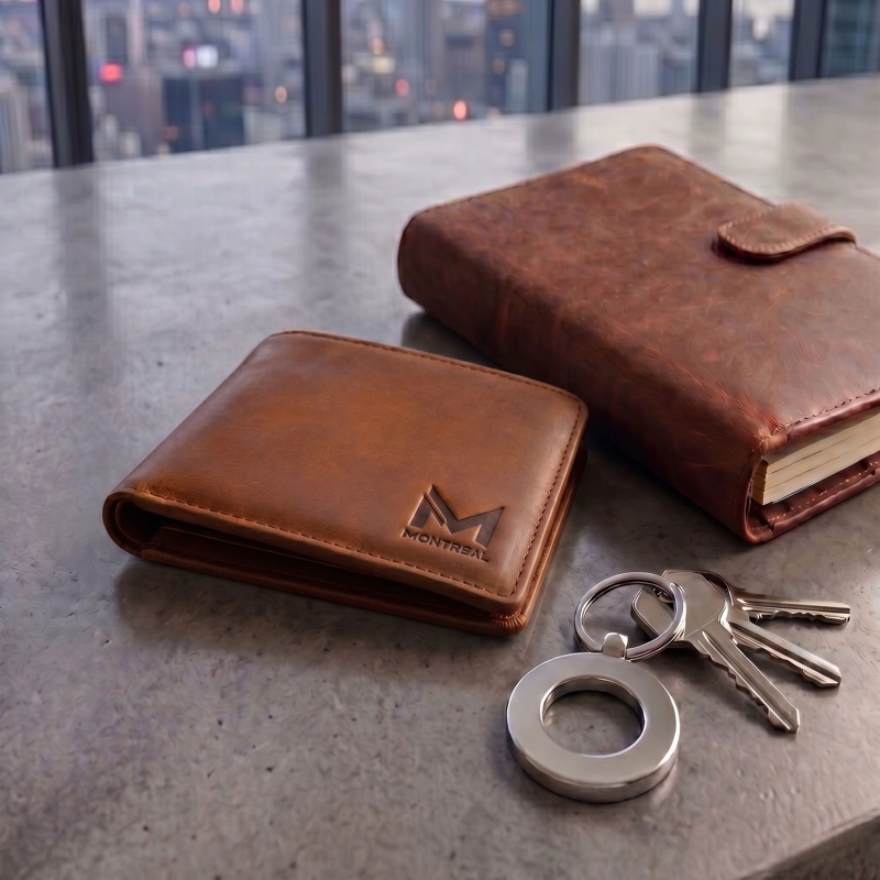 BILLETERA HOMBRE, CUERO GENUINO, ORIGINAL MONTREAL, CON CAJA - 4