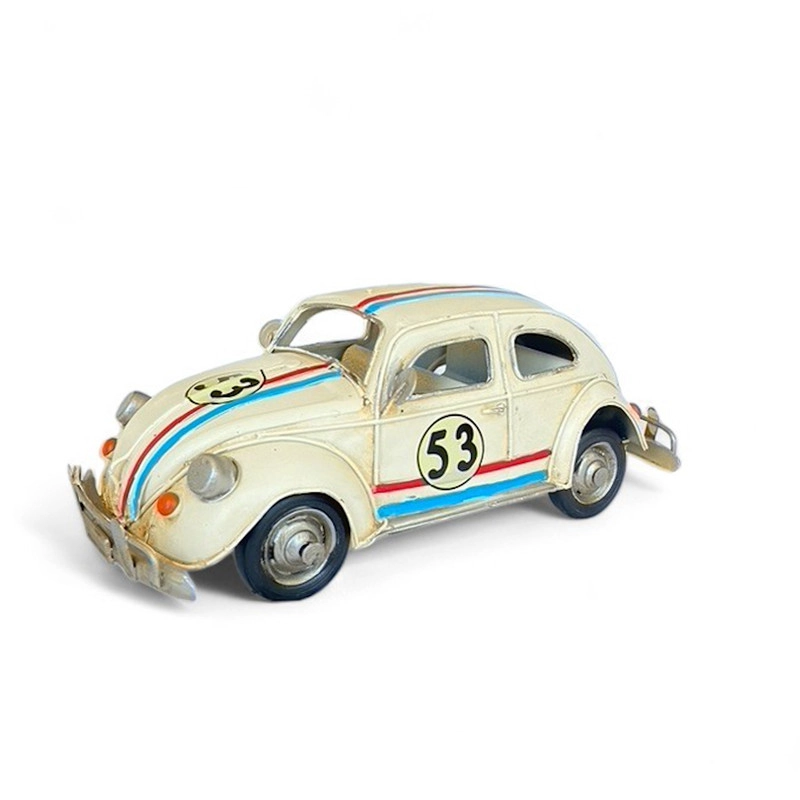 AUTO DE COLECCION A ESCALA, VOLKSWAGEN ESCARABAJO TIPO HERBIE DECORACIÓN VINTAGE - 1