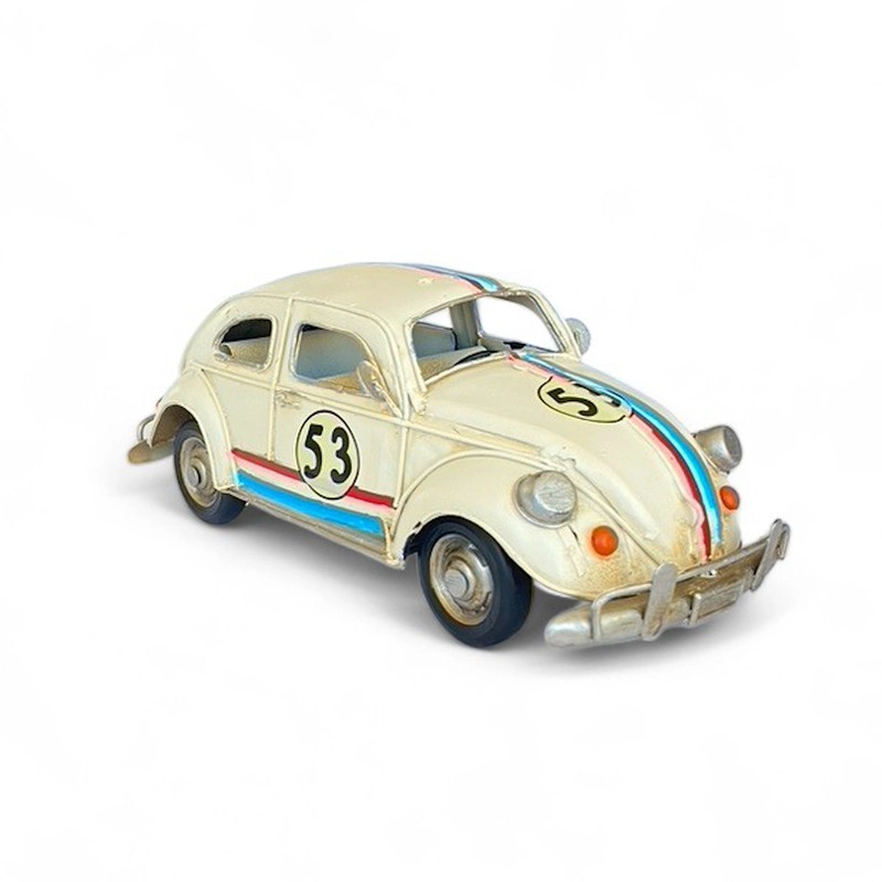 AUTO DE COLECCION A ESCALA, VOLKSWAGEN ESCARABAJO TIPO HERBIE DECORACIÓN VINTAGE - 2