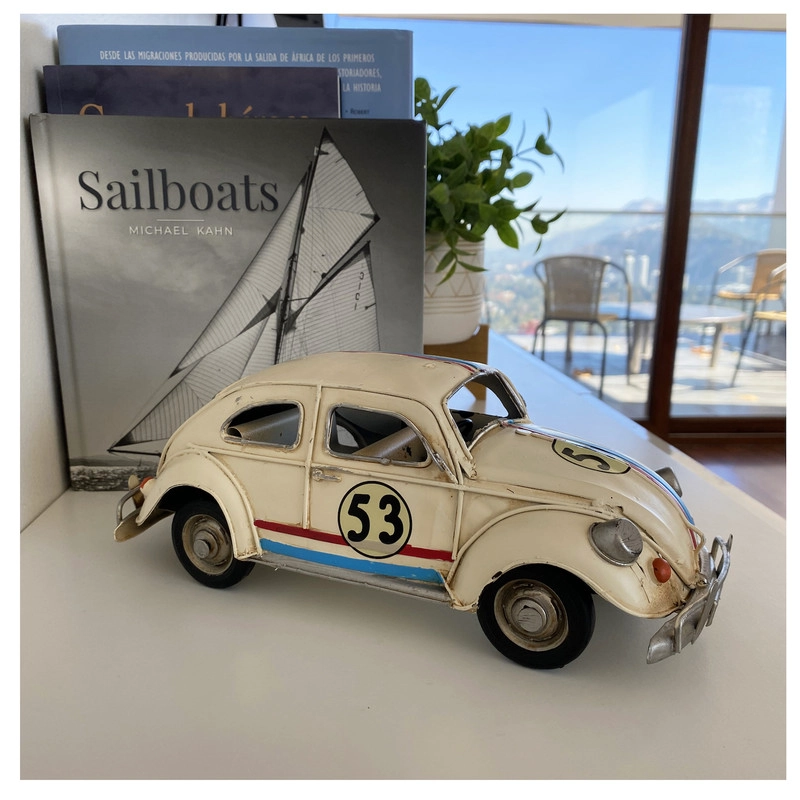 AUTO DE COLECCION A ESCALA, VOLKSWAGEN ESCARABAJO TIPO HERBIE DECORACIÓN VINTAGE - 7