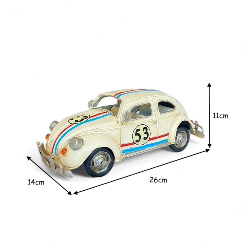 AUTO DE COLECCION A ESCALA, VOLKSWAGEN ESCARABAJO TIPO HERBIE DECORACIÓN VINTAGE - 9