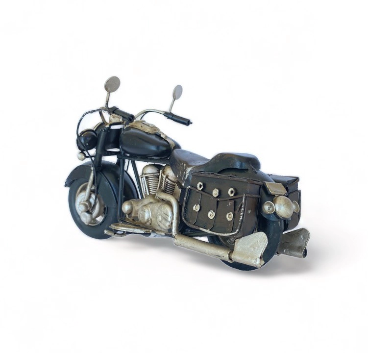 MOTO A ESCALA TIPO HARLEY, DECORACIÓN VINTAGE EN FIERRO M - 4