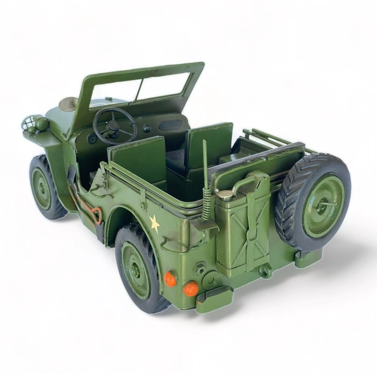 AUTO DE COLECCION JEEP WILLY'S A ESCALA DECORACIÓN VINTAGE EN METAL - 3