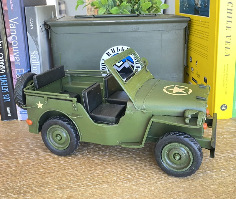 AUTO DE COLECCION JEEP WILLY'S A ESCALA DECORACIÓN VINTAGE EN METAL - 4