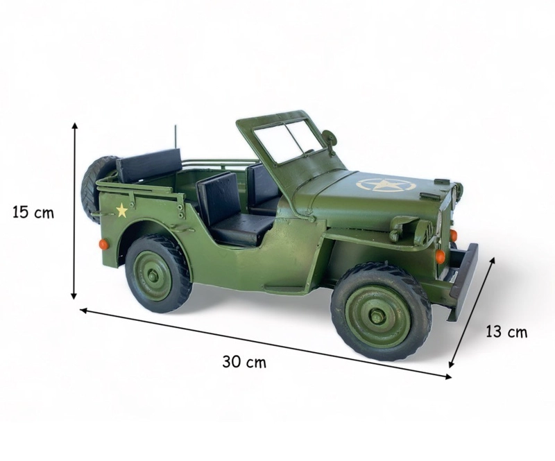 AUTO DE COLECCION JEEP WILLY'S A ESCALA DECORACIÓN VINTAGE EN METAL - 5