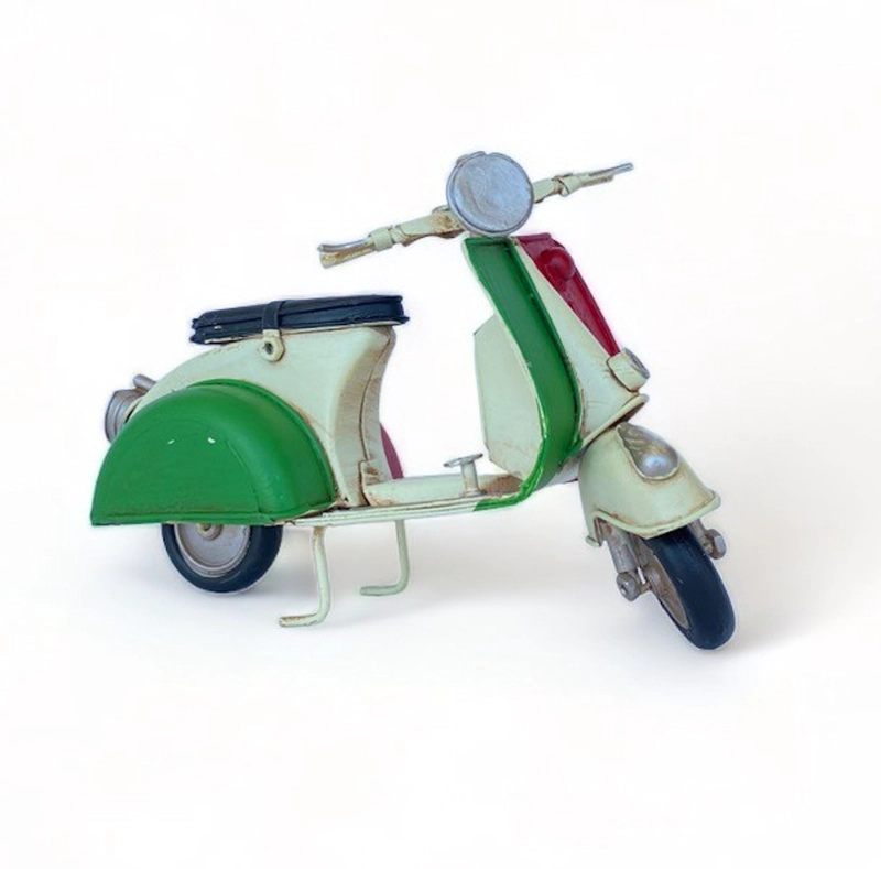 MOTO A ESCALA TIPO VESPA, DECORACIÓN VINTAGE EN FIERRO. - 1