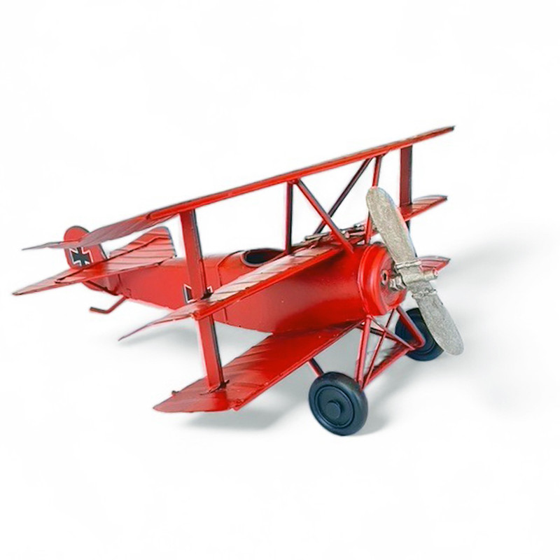 AVIÓN A ESCALA, TRIPLANO DE COLECCIÓN, DECORACIÓN VINTAGE. - 1