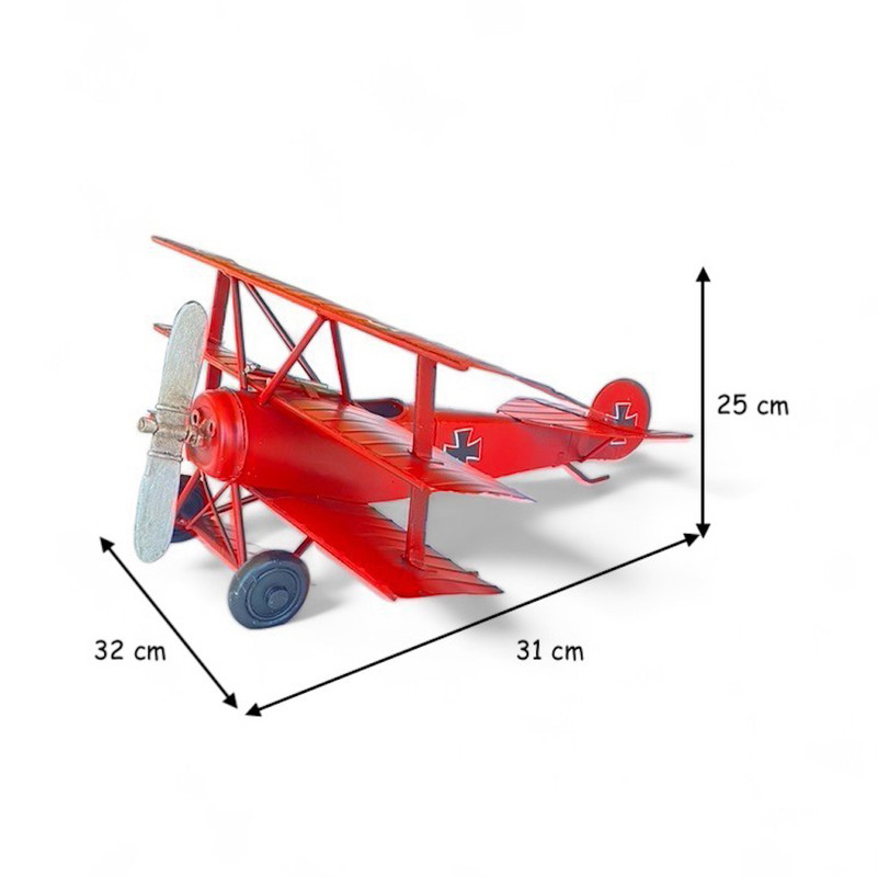 AVIÓN A ESCALA, TRIPLANO DE COLECCIÓN, DECORACIÓN VINTAGE. - 2
