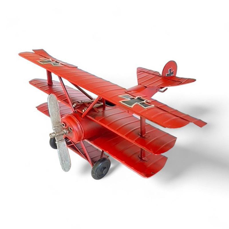 AVIÓN A ESCALA, TRIPLANO DE COLECCIÓN, DECORACIÓN VINTAGE. - 3