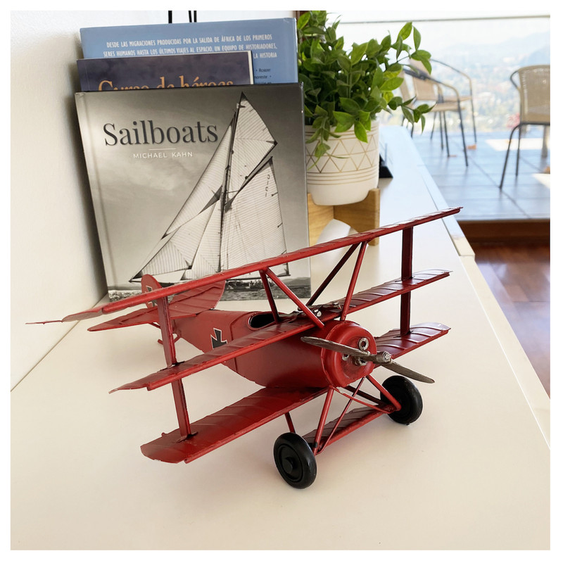 AVIÓN A ESCALA, TRIPLANO DE COLECCIÓN, DECORACIÓN VINTAGE. - 8