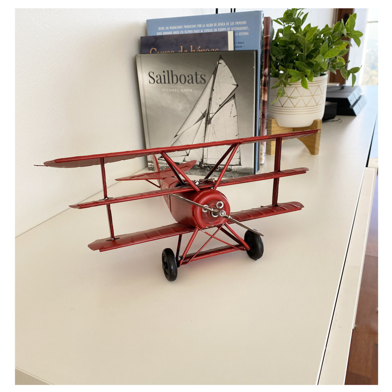 AVIÓN A ESCALA, TRIPLANO DE COLECCIÓN, DECORACIÓN VINTAGE. - 9