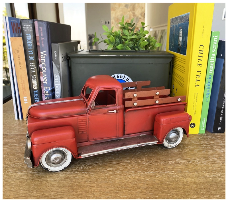 CAMIONETA A ESCALA, COLECCIÓN, DECORACIÓN VINTAGE EN FIERRO. - 6