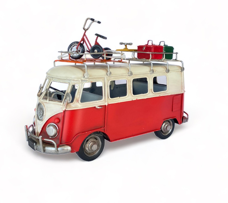 AUTO A ESCALA, KOMBI DE COLECCIÓN DECORACIÓN VINTAGE FIERRO - 1