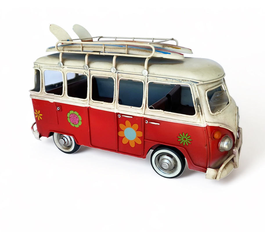AUTO A ESCALA, KOMBI DE COLECCIÓN DECORACIÓN VINTAGE FIERRO - 2
