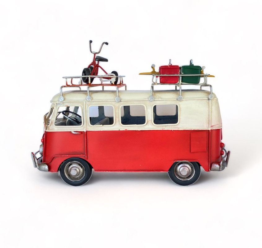 AUTO A ESCALA, KOMBI DE COLECCIÓN DECORACIÓN VINTAGE FIERRO - 2