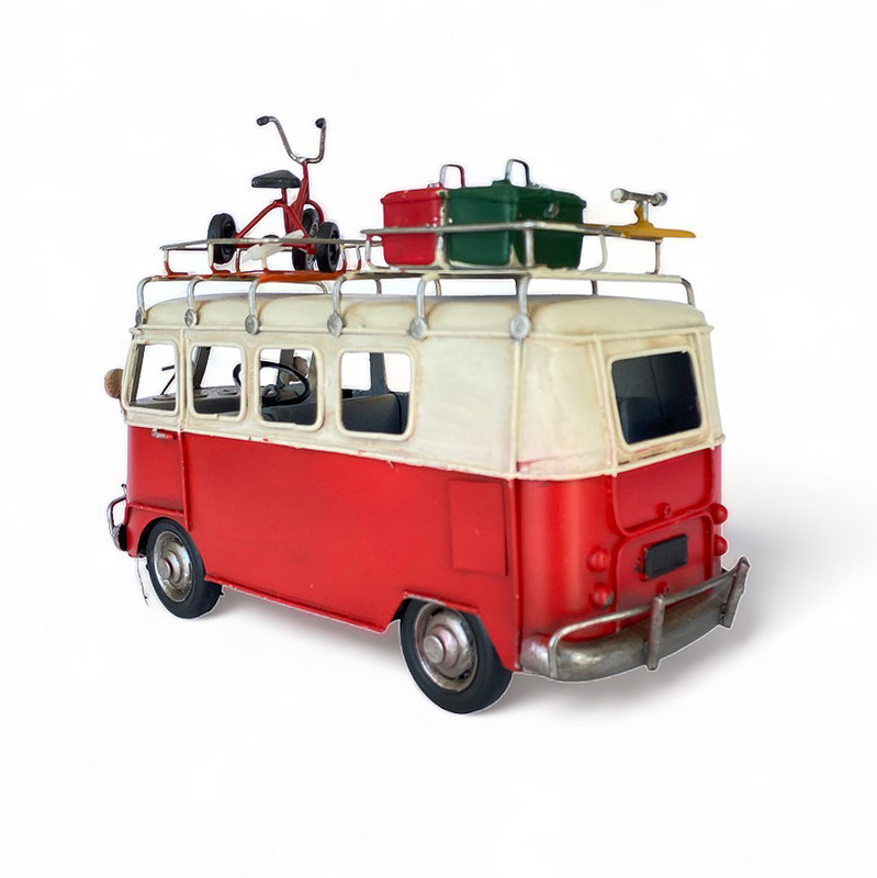 AUTO A ESCALA, KOMBI DE COLECCIÓN DECORACIÓN VINTAGE FIERRO - 3