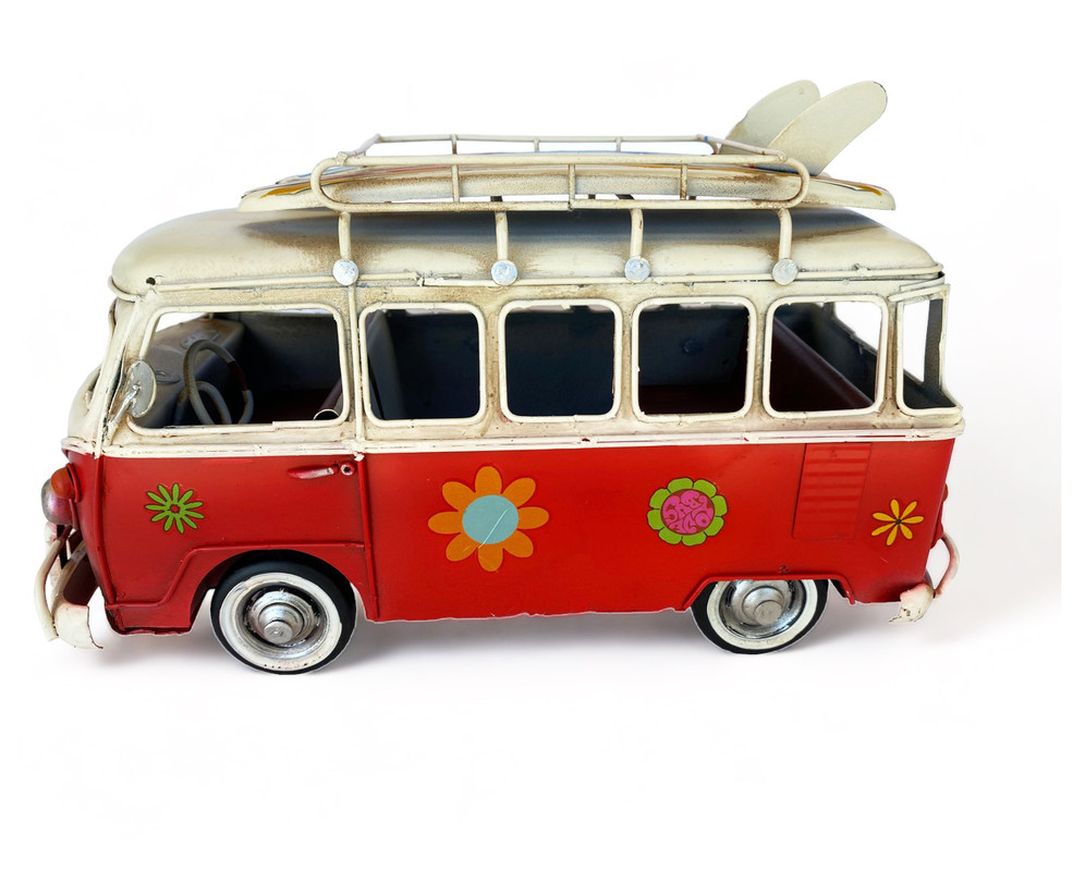 AUTO A ESCALA, KOMBI DE COLECCIÓN DECORACIÓN VINTAGE FIERRO - 4