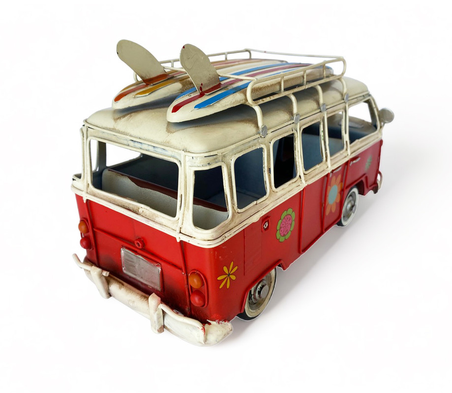AUTO A ESCALA, KOMBI DE COLECCIÓN DECORACIÓN VINTAGE FIERRO - 5