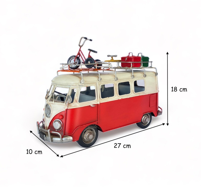 AUTO A ESCALA, KOMBI DE COLECCIÓN DECORACIÓN VINTAGE FIERRO - 5
