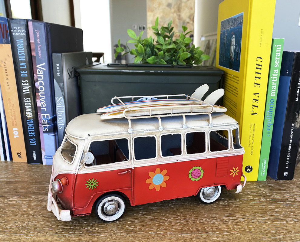 AUTO A ESCALA, KOMBI DE COLECCIÓN DECORACIÓN VINTAGE FIERRO - 6