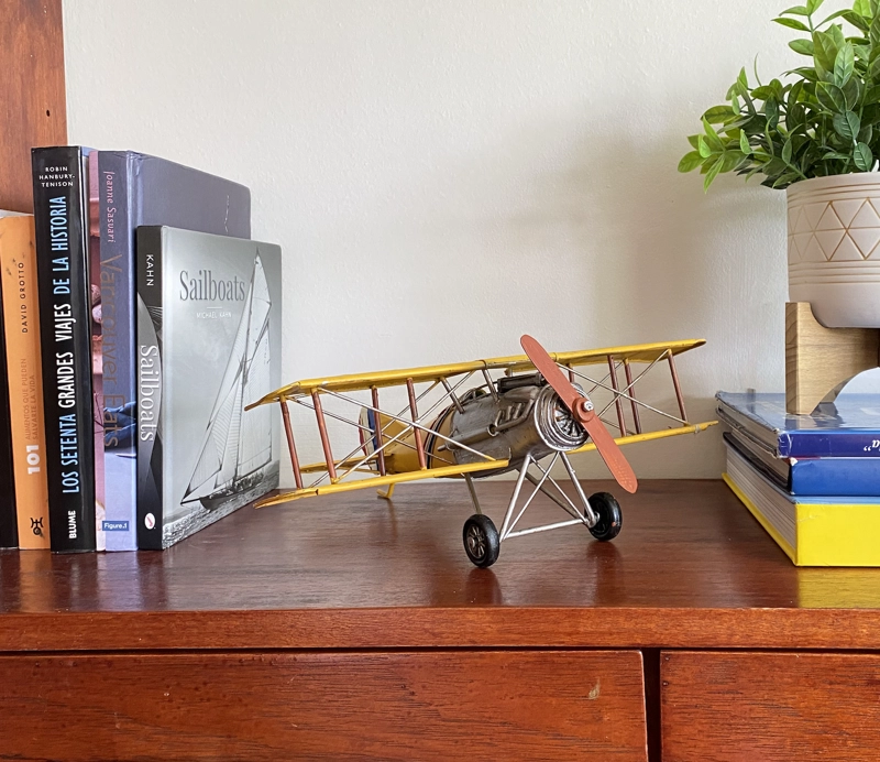AVIÓN A ESCALA, BIPLANO DE COLECCIÓN, DECORACIÓN VINTAGE M. - 6