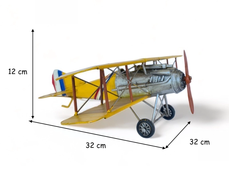 AVIÓN A ESCALA, BIPLANO DE COLECCIÓN, DECORACIÓN VINTAGE M. - 7