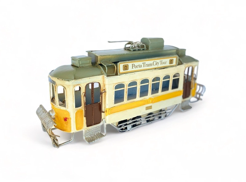 AUTO DE COLECCION, TROLE TROLEBUS TROLLEY BUS A ESCALA, DECORACIÓN VINTAGE. - 2