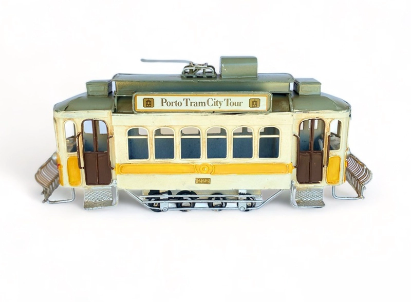 AUTO DE COLECCION, TROLE TROLEBUS TROLLEY BUS A ESCALA, DECORACIÓN VINTAGE. - 3