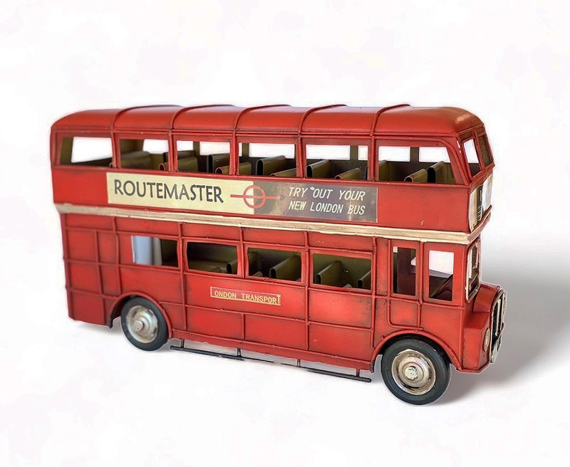 BUS INGLÉS A ESCALA, COLECCIÓN DECORACIÓN VINTAGE EN FIERRO. - 1