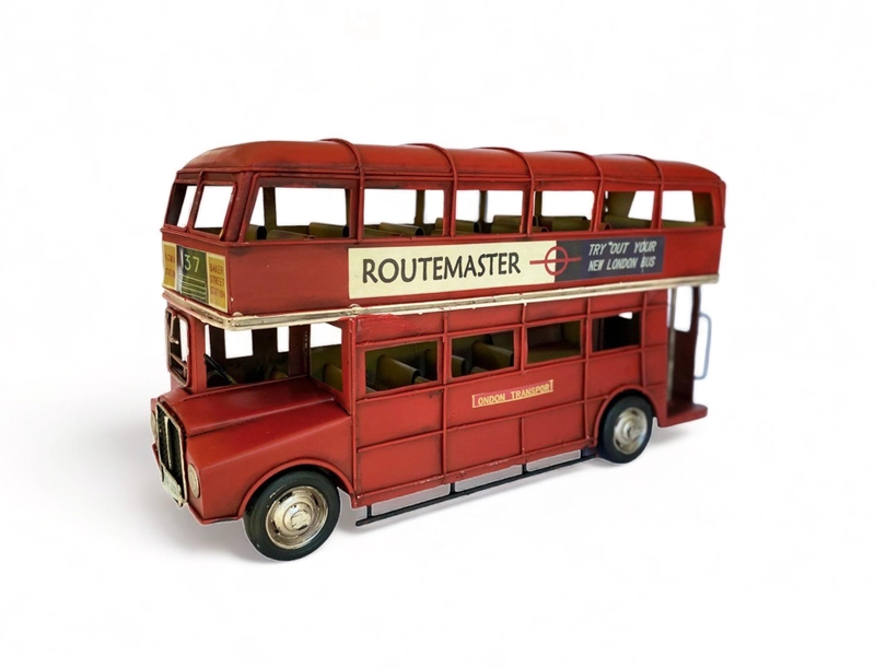 BUS INGLÉS A ESCALA, COLECCIÓN DECORACIÓN VINTAGE EN FIERRO. - 2