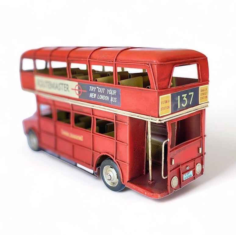 BUS INGLÉS A ESCALA, COLECCIÓN DECORACIÓN VINTAGE EN FIERRO. - 4