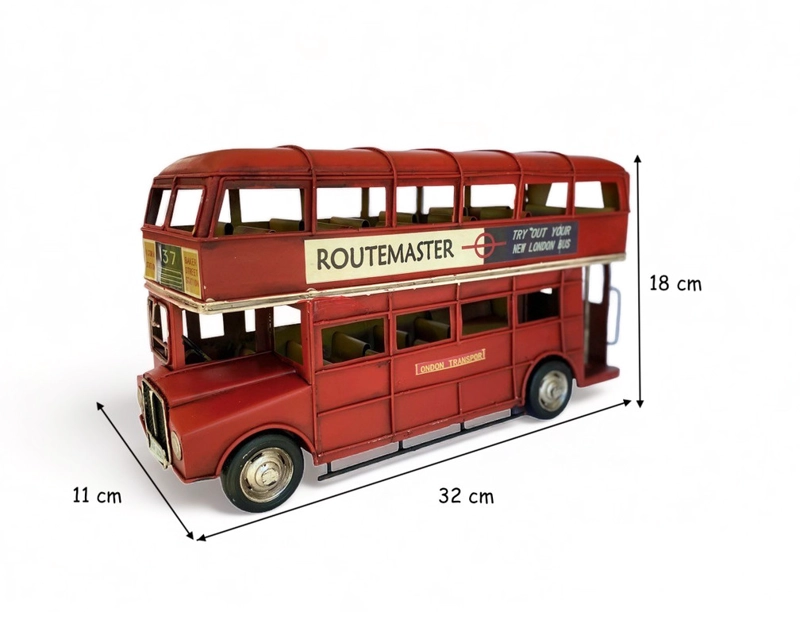 BUS INGLÉS A ESCALA, COLECCIÓN DECORACIÓN VINTAGE EN FIERRO. - 6