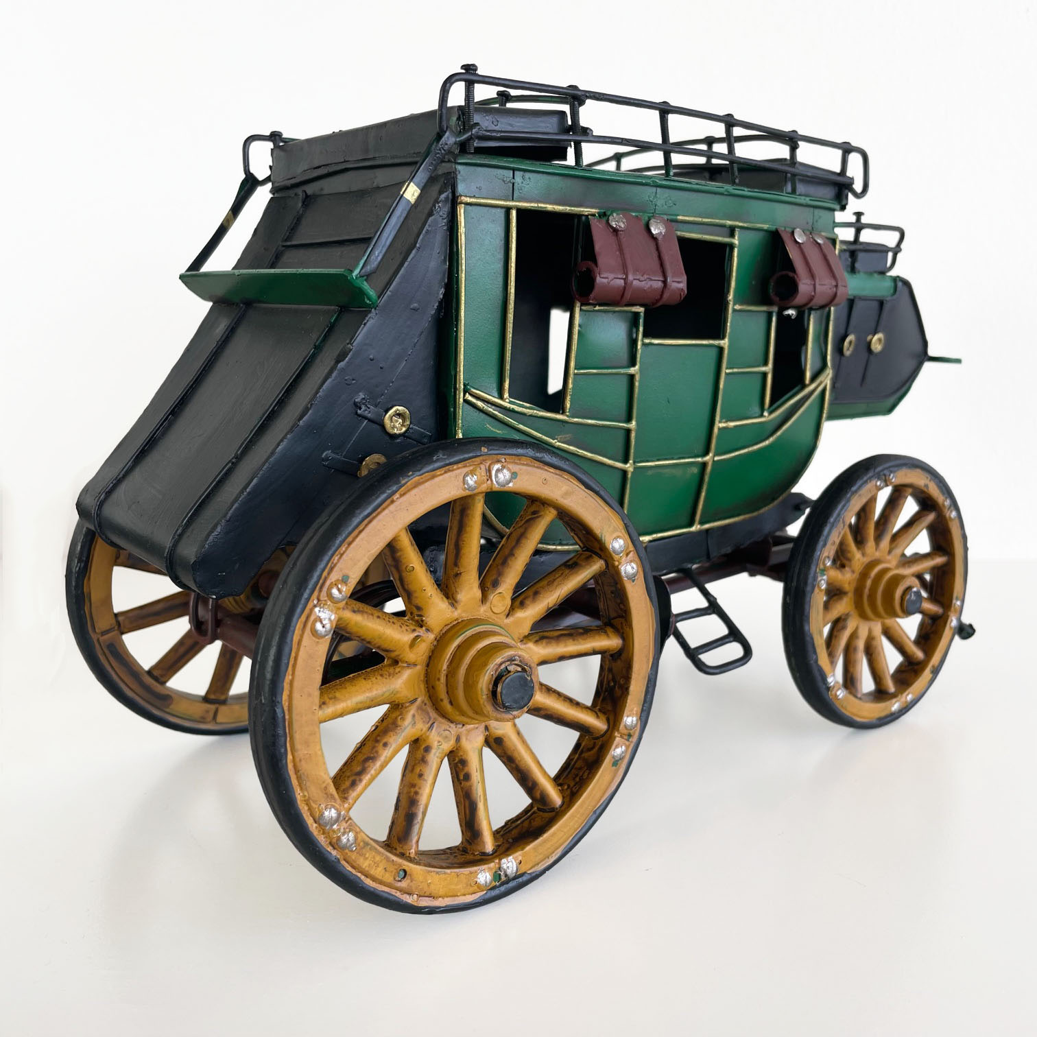 DILIGENCIA CARRETA CARRUAJE DECORACIÓN VINTAGE EN METAL WAGON - 3
