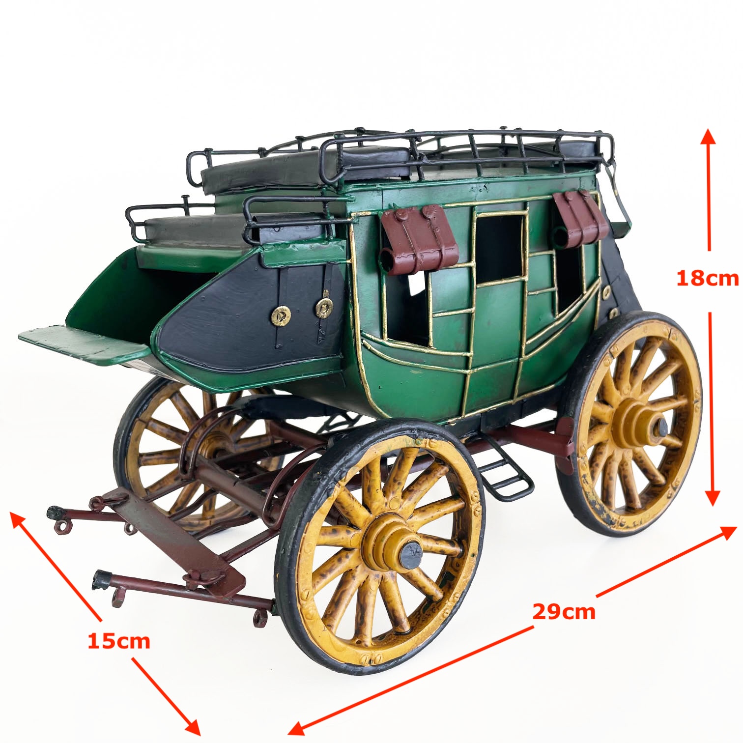 DILIGENCIA CARRETA CARRUAJE DECORACIÓN VINTAGE EN METAL WAGON - 6