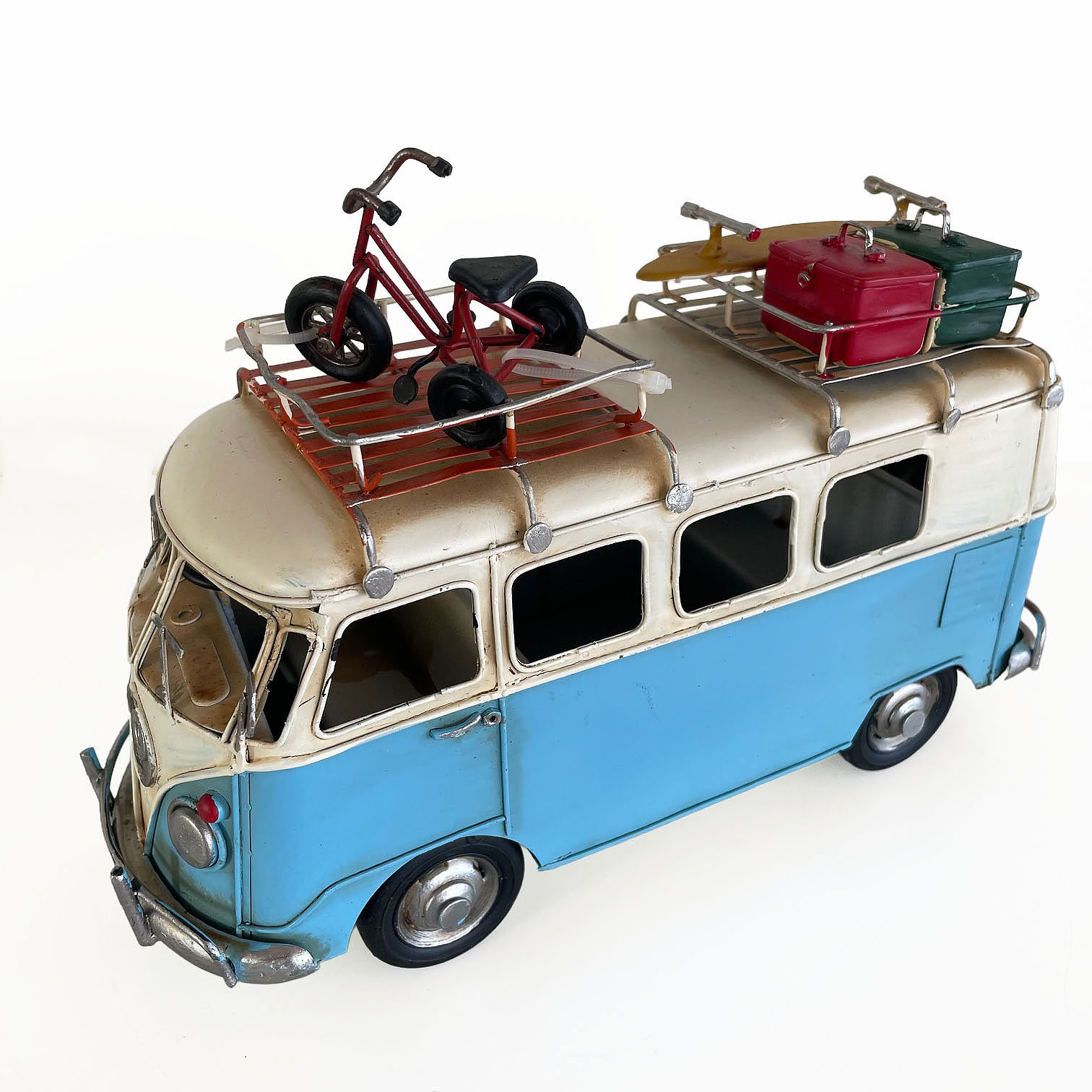 AUTO A ESCALA, KOMBI DE COLECCIÓN DECORACIÓN VINTAGE FIERRO - 1