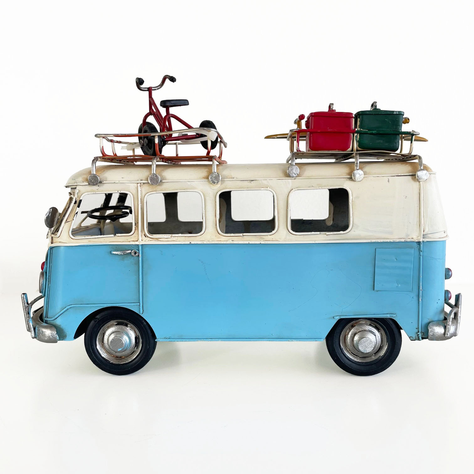 AUTO A ESCALA, KOMBI DE COLECCIÓN DECORACIÓN VINTAGE FIERRO - 3