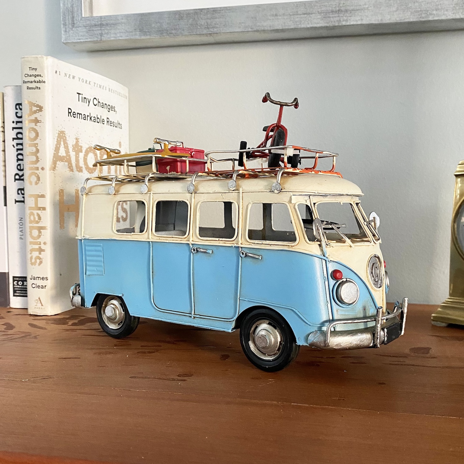 AUTO A ESCALA, KOMBI DE COLECCIÓN DECORACIÓN VINTAGE FIERRO - 5