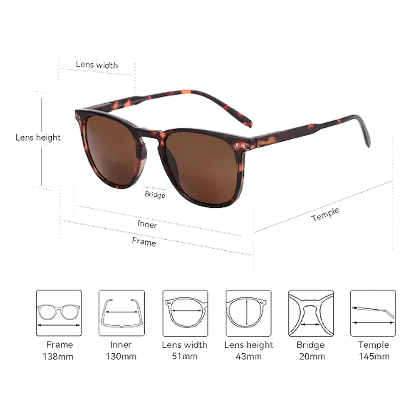LENTES DE SOL CON AUMENTO + 1.0, ANTEOJOS BIFOCALES, GAFAS CON GRADUACION - 7