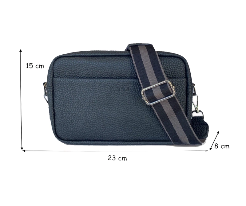 BANDOLERA CARTERA CUERO SINTETICO STRAP REMOVIBLE ORIGINAL MONTREAL MODELO MILAN - 8
